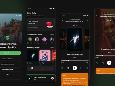 Spotify - Redesign Music Apps app dark mode design minimalist mobile music music app spotify ui