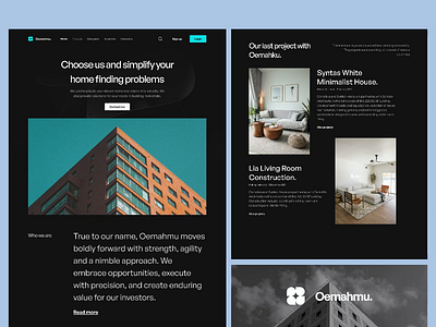 Oemahku - Property Landingpage agency animation clean clean ui design landing page design minimalist property real estate ui web web design
