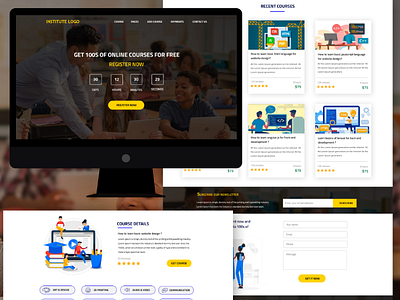 Landing Page - Theme for Course Hub Website Design