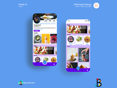 Week 2 #ToDesignChallenge - What's My Profile? chef chef app figma mobile ui photoshop profile profile design profile page ui uidesign