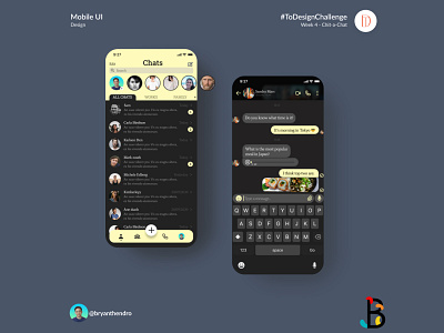 Week 4 #ToDesignChallenge - Chit a Chat chat chatting chatting app dark mode dark ui figma messenger photoshop ui uidesign