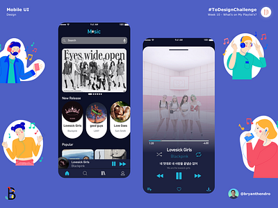 Week 10 #ToDesignChallenge - What's on My Playlist app design mobile app mobile ui music music app music player sketch ui uidesign