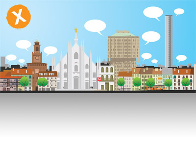 Buongiorno Milano cities illustration milan milano pisapia politics skyline vector