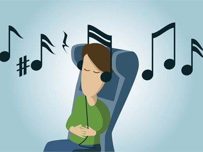 Catching Music digital illustration listening music notes relax sounds vector