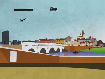Rimini cities illustration rimini skyline vector