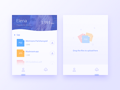 Share Card blue card clean daily ui download file mine share upload