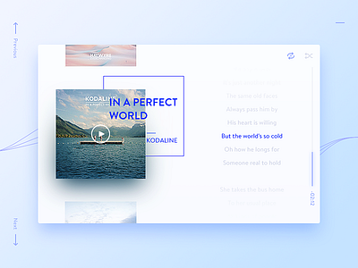 Music player blue clean daily ui music player simple