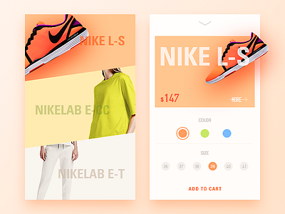 Nike Store card cart daily ui nike simple store