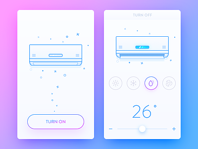 Air Conditioning System air-condition app blue daily ui illustration line mode simple system ui ux