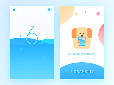 Time To Drink app clean daily ui drink illustration remind simple ui ux water