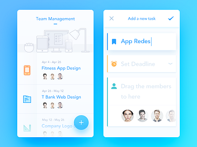 Team Management app clean daily ui illustration outline simple task team management ui ux