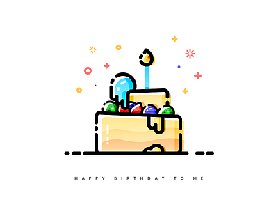 Cake app daily ui happy birthday illustration outline ui ux