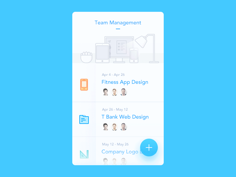 Team Management Concept animation app daily ui illustration team management transition ui ux