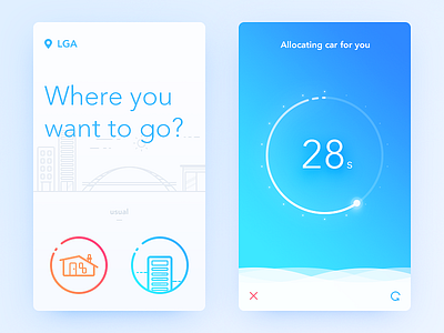 Taxi Waiting app blue daily ui illustration location simple taxi ui ux wait