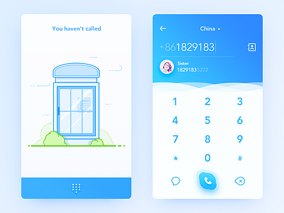 Skype Redesign app blue clean color daily ui dial illustration redesign simple skype ui ux