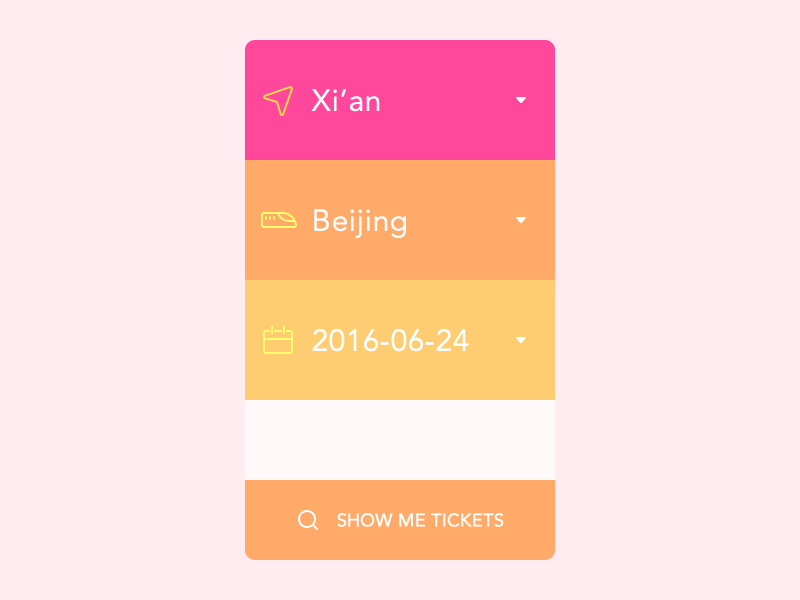 Ticket Concept app clean color daily ui pink simple ticket transition ui ux