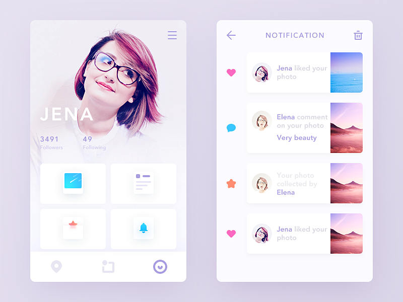 My Trip collection user trip card color simple clean ui ux app daily ui