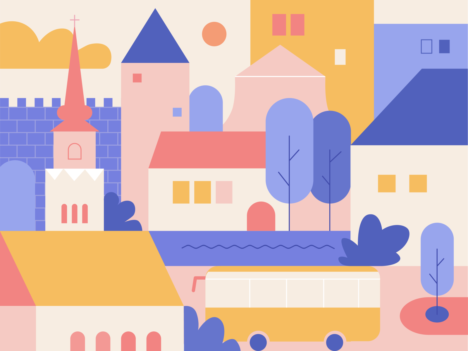 Town landscape by Daria Travnytska on Dribbble