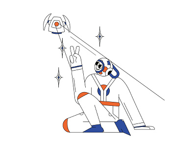 Cosmic-selfie character creative illustrator векторная графика дрон иллюстрация космонавт селфи