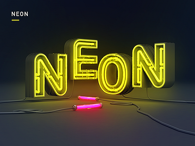 Neon Light 3d c4d light neon