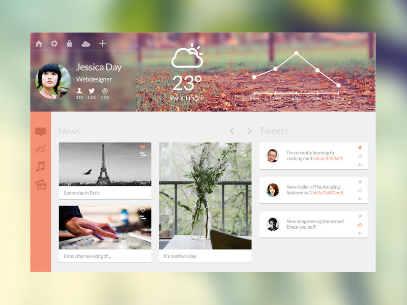 Personal Dashboard ui ipad dashboard flat