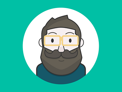 Innovation Nerd avatar beard character flat nerd