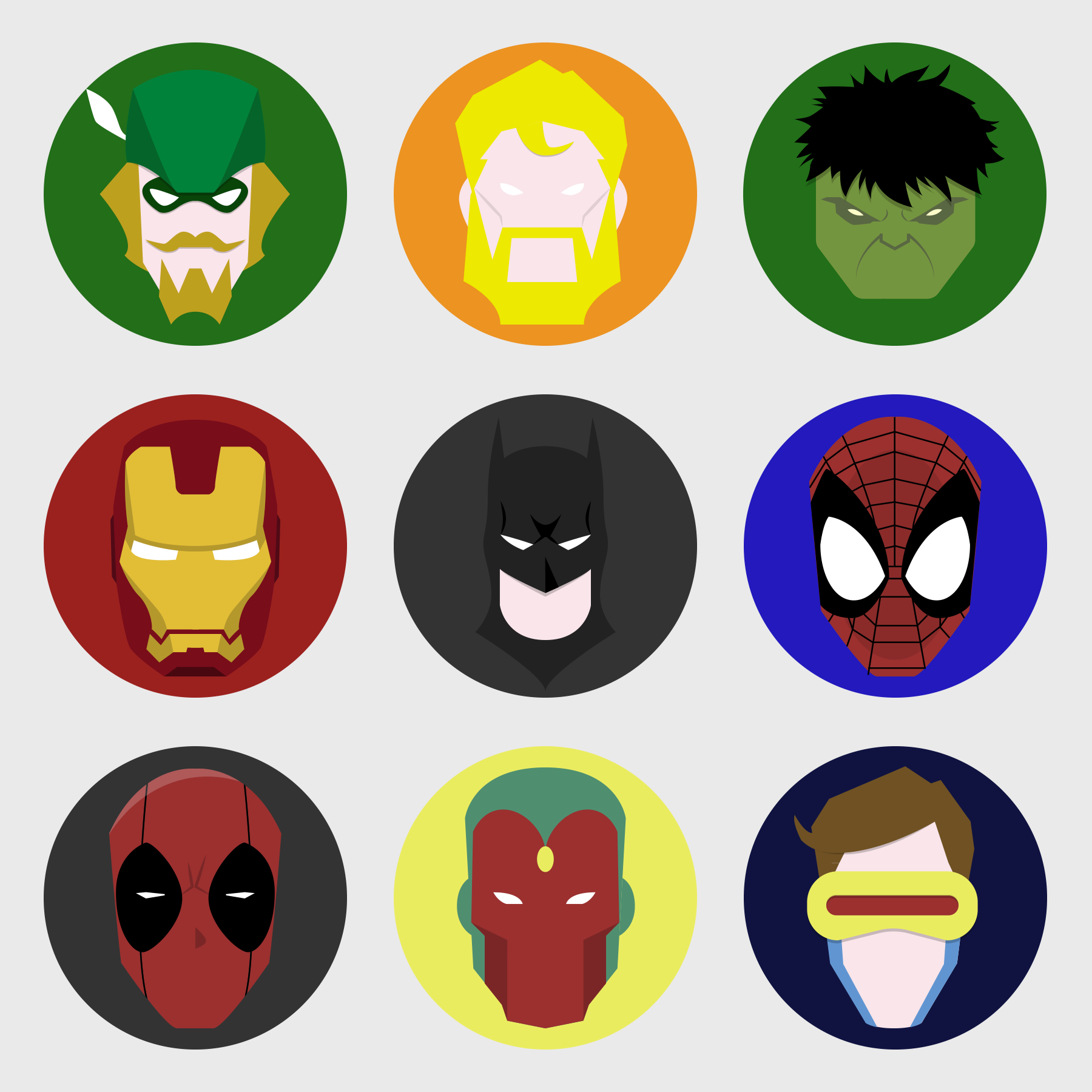 Superheroes by Florent Legrand on Dribbble