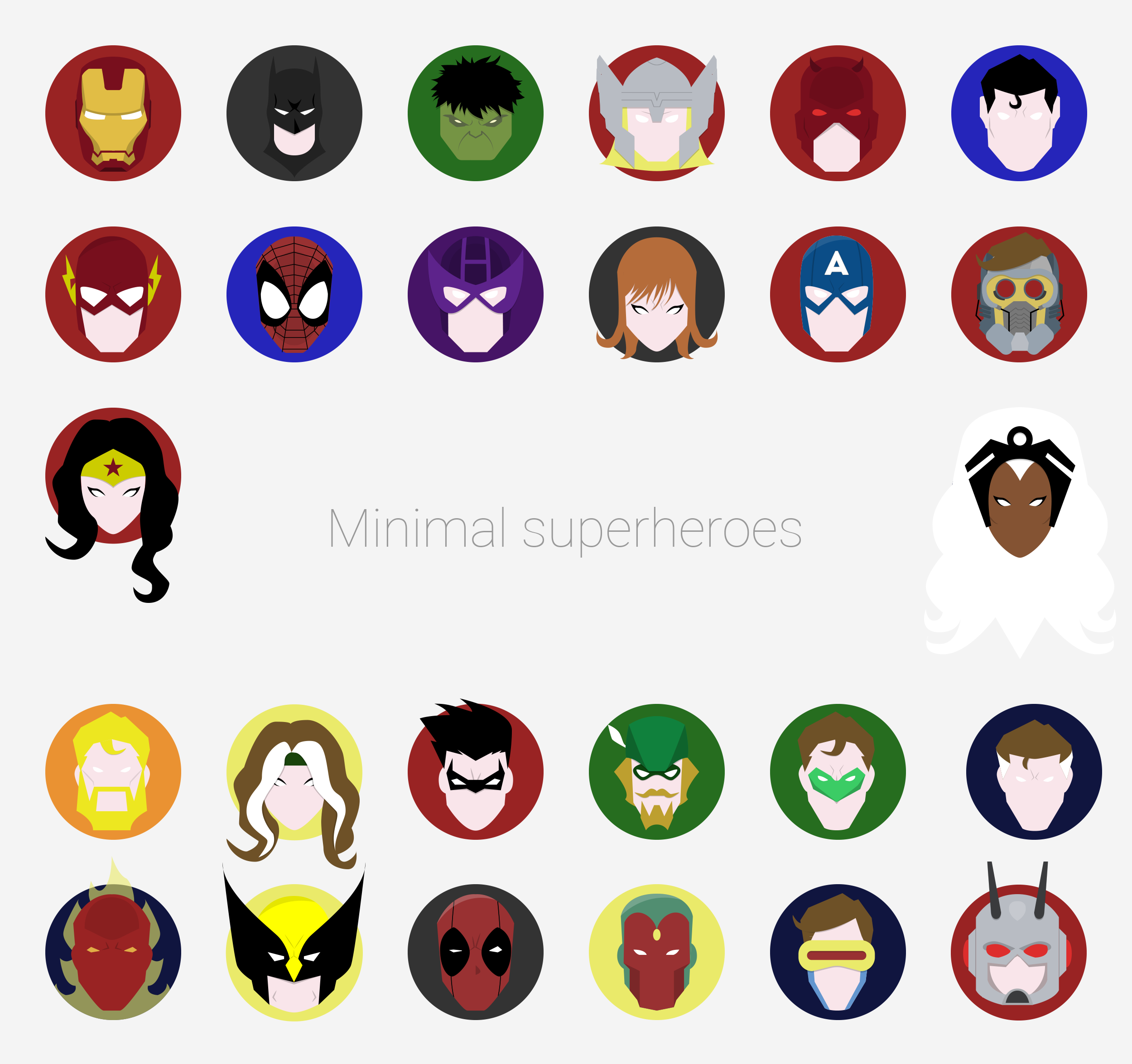 Minimal Superheroes by Florent Legrand on Dribbble