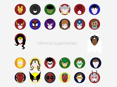 Minimal Superheroes avatar flat icon marvel