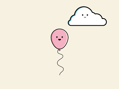Day #9 Cute illustration balloon cloud illustration