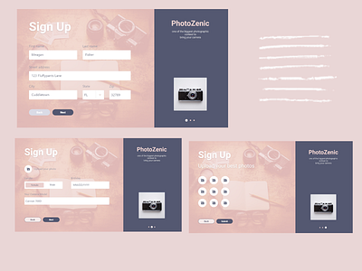 Sign up page for a photography contest contest daily ui dailyui dailyui 001 design material minimal photo photography contest pink sign up form signup simple ui ux web webdesign website