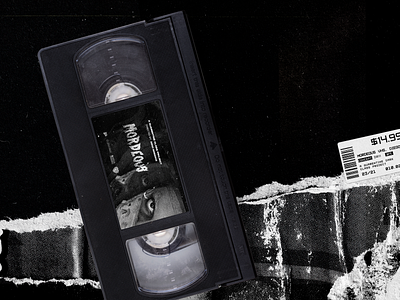 Mordeous VHS - Concept Art art direction barcode blackandwhite design graphic design groove movie photography photoshop retro ripped sticker texture vhs
