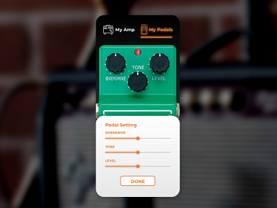 #DailyUI 007 - Settings​​​​​​​ app behance daily007 dailychallenge dailyui figma guitar pedal overdrive settings ui