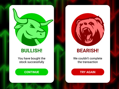 #DailyUI 011 - Flash Messages bear behance bull daily011 dailychallenge dailyui error message figma flash messages stock market success message ui