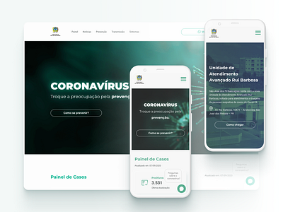 Portal Coronavírus ui ux web