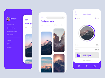 Hiking app app design