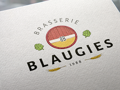 Logo Brasserie de Blaugies barrel beer branding brewery brewery logo design hop illustration logo vector