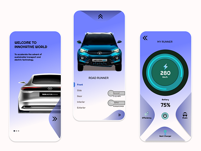 E-Car App app design e car graphic design illustration tech uiux