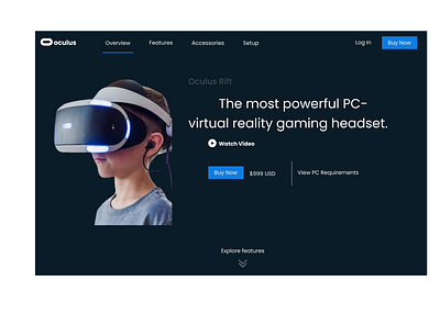 Oculus Rift Web design Concept app design graphic design ui ux vector