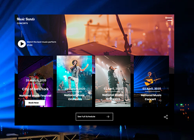 Music Band UI design concept. app branding design graphic design illustration logo ui ux