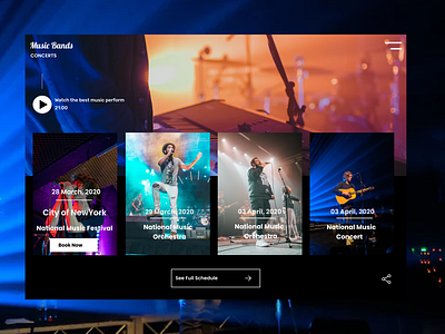 Music Band UI design concept.