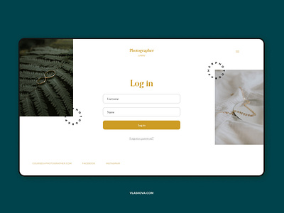 DailyUI #001 collage layout dailyui dailyui001 design elegant figma form golden login minimalistic orpheus photography sans serif sign up typography ui ux webdesign