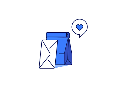 Love delivery bag delivery letter line love love letter paper bag