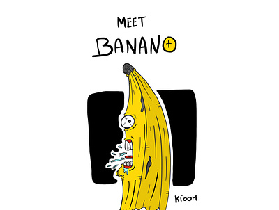 Meet Banano banana cartoon drawing funny procreate yellow
