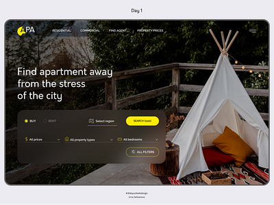 Accommodation website 30daysofwebdesign concept design