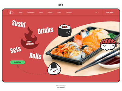 Website for japanese restaurant 30daysofwebdesign concept design