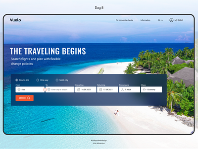 Flight search engine 30daysofwebdesign concept design