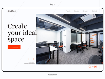 Website of interior design studio 30daysofwebdesign concept design