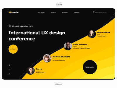 UX design conference website 30daysofwebdesign concept design