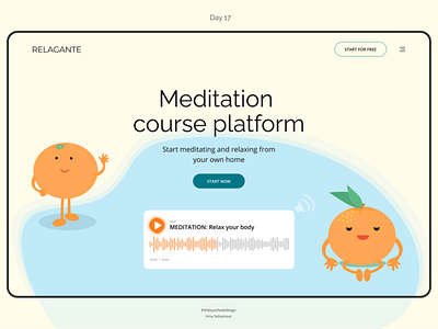 Meditation course platform 30daysofwebdesign concept design